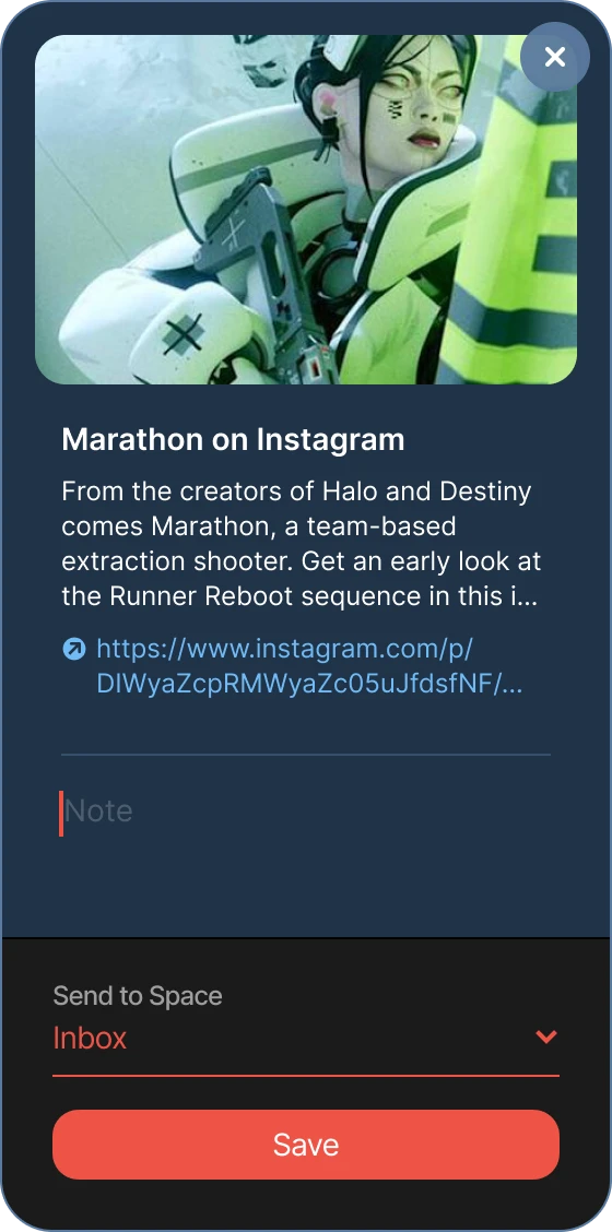 Cyberbrain URL Saver extension